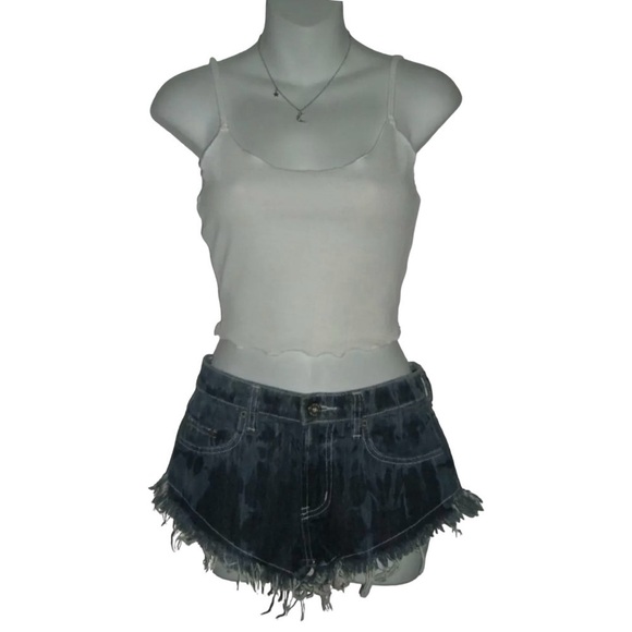 Carmar Shorts LF Bleached Short Festival ALT e-girl Grunge Booty Cut Off Dukes - Picture 1 of 16